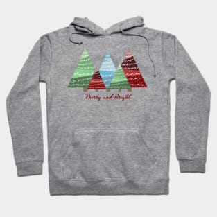 Merry and Bright Modern Festive Christmas Trees Hoodie